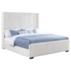 Natasha 65-inch Upholstered Eastern King Wingback Bed Cream