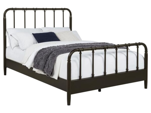 Rocco All Wood Water Pipe Open Frame Queen Bed Dark Bronze