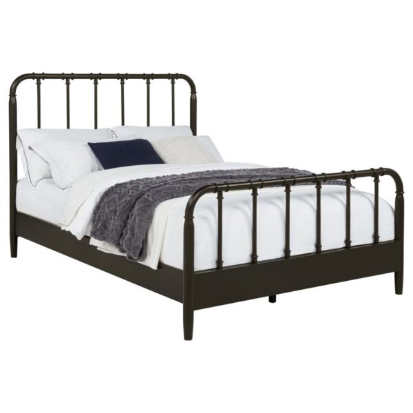 Rocco All Wood Water Pipe Open Frame Queen Bed Dark Bronze