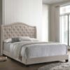 Sonoma Upholstered Queen Wingback Bed Beige