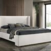 Alamosa Boucle Upholstered Eastern King Platform Bed White