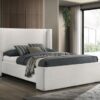 Alamosa Boucle Upholstered Queen Wingback Bed White