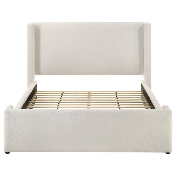 Alamosa Boucle Upholstered Queen Wingback Bed White