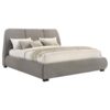 Mokena 46-inch Upholstered Eastern King Platform Bed Taupe