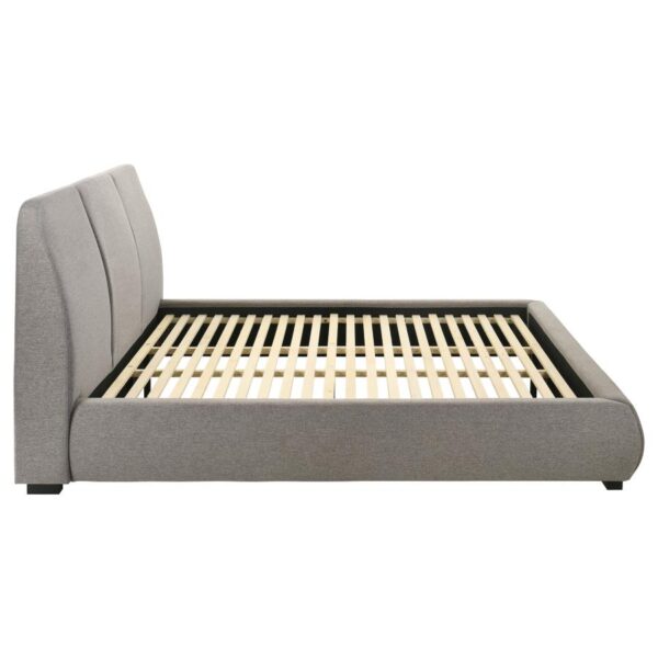 Mokena 46-inch Upholstered Eastern King Platform Bed Taupe