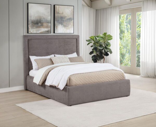 Lawson 54-inch Upholstered Full Panel Platform Bed Mushroom