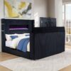 Tisdall Eastern King Flame Visualizer Wingback TV Bed Black