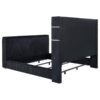 Tisdall Eastern King Flame Visualizer Wingback TV Bed Black