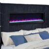 Tisdall Eastern King Flame Visualizer Wingback TV Bed Black