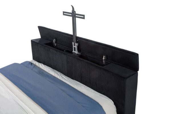 Tisdall Eastern King Flame Visualizer Wingback TV Bed Black