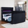 Tisdall Queen Flame Visualizer Wingback TV Bed Black