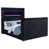 Tisdall Queen Flame Visualizer Wingback TV Bed Black