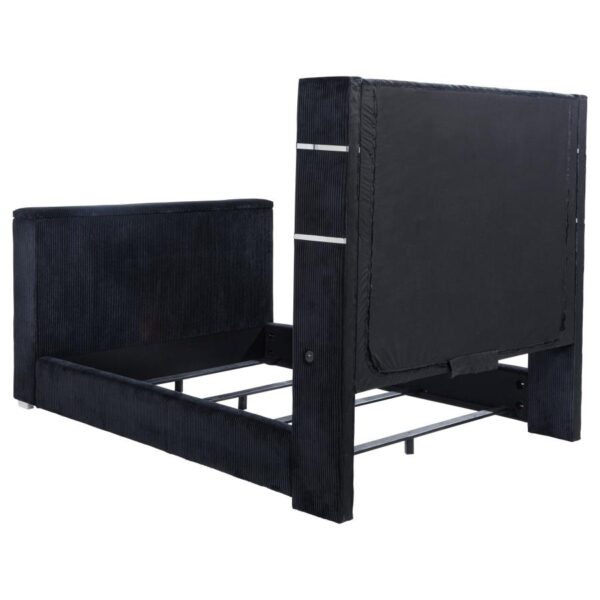 Tisdall Queen Flame Visualizer Wingback TV Bed Black