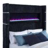 Tisdall Queen Flame Visualizer Wingback TV Bed Black