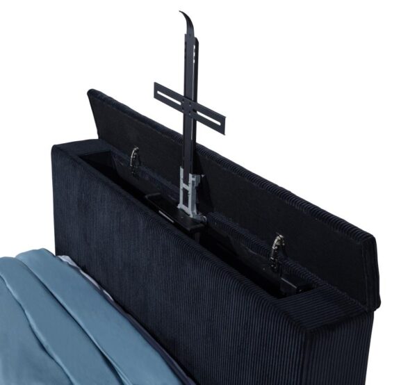 Tisdall Queen Flame Visualizer Wingback TV Bed Black
