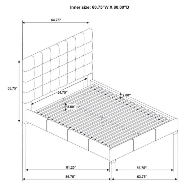 Medley Genuine Leather Queen Panel Platform Bed Black