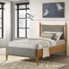Mason 46-inch Twin Panel Platform Bed Grey and Light Brown