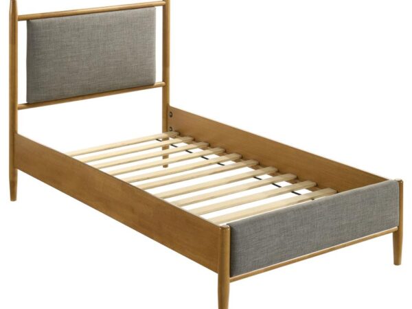 Mason 46-inch Twin Panel Platform Bed Grey and Light Brown