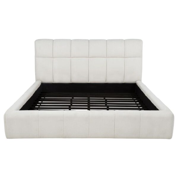 Nollet 48-inch Upholstered Eastern King Platform Bed Cream
