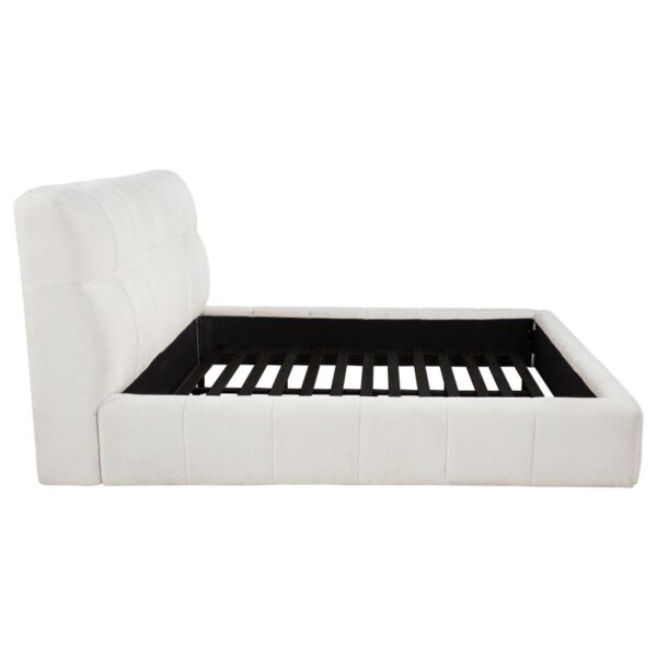 Nollet 48-inch Upholstered Eastern King Platform Bed Cream