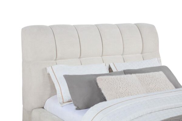 Nollet 48-inch Upholstered Queen Panel Platform Bed Cream
