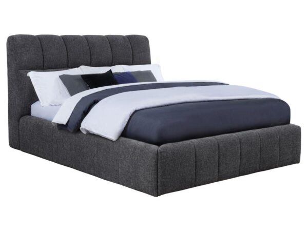 Nollet 48-inch Upholstered Queen Panel Platform Bed Grey