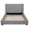 Rennes Upholstered Eastern King Wingback Platform Bed Grey