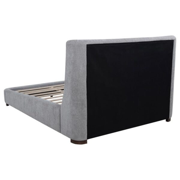 Rennes Upholstered Eastern King Wingback Platform Bed Grey