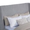 Rennes Upholstered Eastern King Wingback Platform Bed Grey