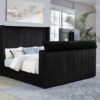 Centergrove Upholstered Eastern King Wingback TV Bed Black