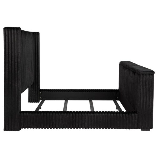 Centergrove Upholstered Eastern King Wingback TV Bed Black