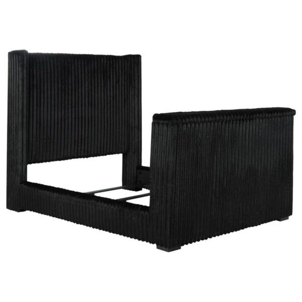 Centergrove Upholstered Queen Wingback TV Bed Black