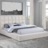 Dreux Upholstered Eastern King Panel Platform Bed Cream