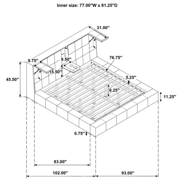 Dreux Upholstered Eastern King Panel Platform Bed Cream
