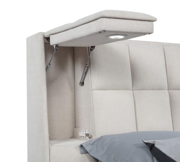 Dreux Upholstered Queen Panel Platform Bed Cream