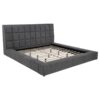 Dreux Upholstered Eastern King Panel Platform Bed Grey