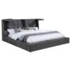 Dreux Upholstered Eastern King Panel Platform Bed Grey