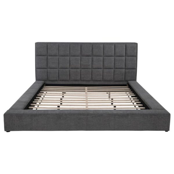 Dreux Upholstered Eastern King Panel Platform Bed Grey