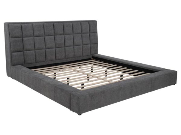 Dreux Upholstered Queen Panel Platform Bed Grey