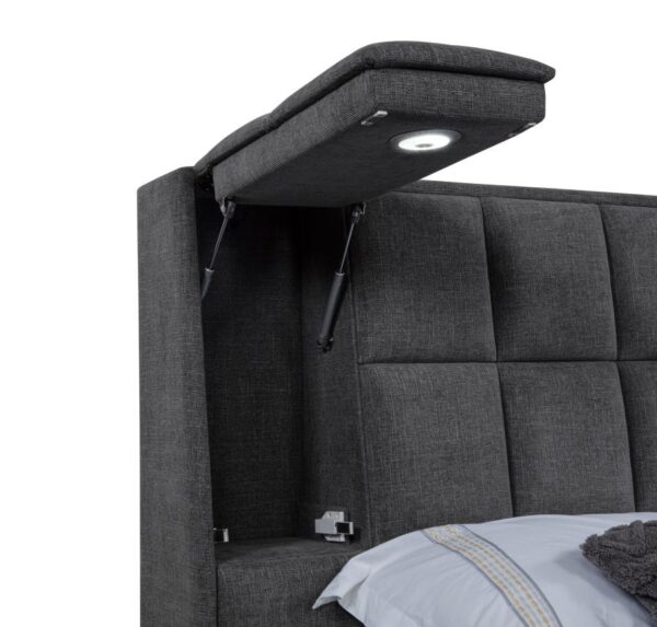 Dreux Upholstered Queen Panel Platform Bed Grey