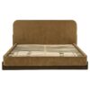 Baldacci Upholstered Eastern King Platform Bed Curry and Walnut