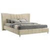 Evelyn Upholstered Eastern King Panel Platform Bed Ivory