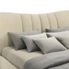 Evelyn Upholstered Queen Panel Platform Bed Ivory