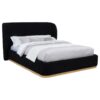 Blaire Upholstered Queen Wingback Platform Bed Black