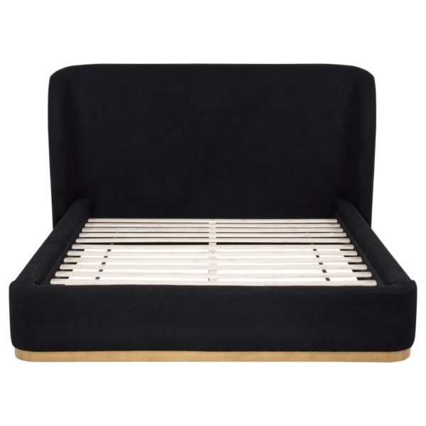 Blaire Upholstered Queen Wingback Platform Bed Black