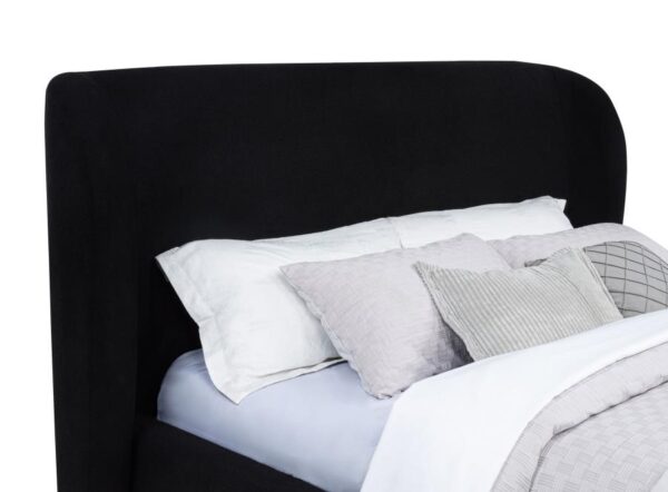 Blaire Upholstered Queen Wingback Platform Bed Black