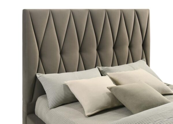 Delsea Upholstered Eastern King Platform Bed Light Brown