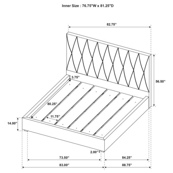 Delsea Upholstered Eastern King Platform Bed Light Brown