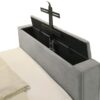 Tara 61-inch Upholstered Queen Panel TV Bed Grey