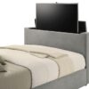 Tara 61-inch Upholstered Queen Panel TV Bed Grey